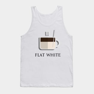 Hot flat white coffee front view in flat design style Tank Top